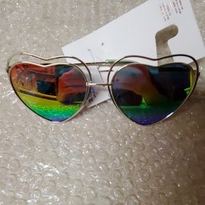 American Eagle Double Heart Rainbow Aviators